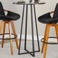 LumiSource Cosmo Bar Table in Black Metal and Black Wood, , large