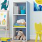 HOMLUX 3-Tier Bookcase with Decorative Open Shelves in White and Light Blue, , large