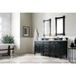 James Martin Vanities Brittany 72" Double Bathroom Vanity in Black Onyx with 3 cm Carrara White Marble Top and Rectangle Sinks, , large