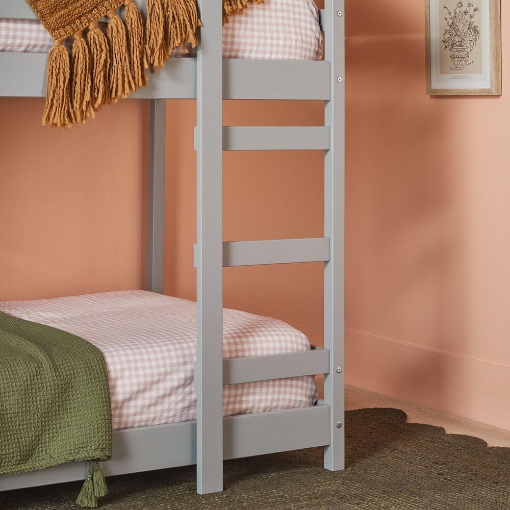 Walker Edison Skyler Twin over Twin Bunk Bed in Grey, , large