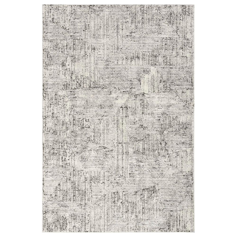 Nourison Irradiant 5"3" x 7"3" Cream and Black Area Rug, , large