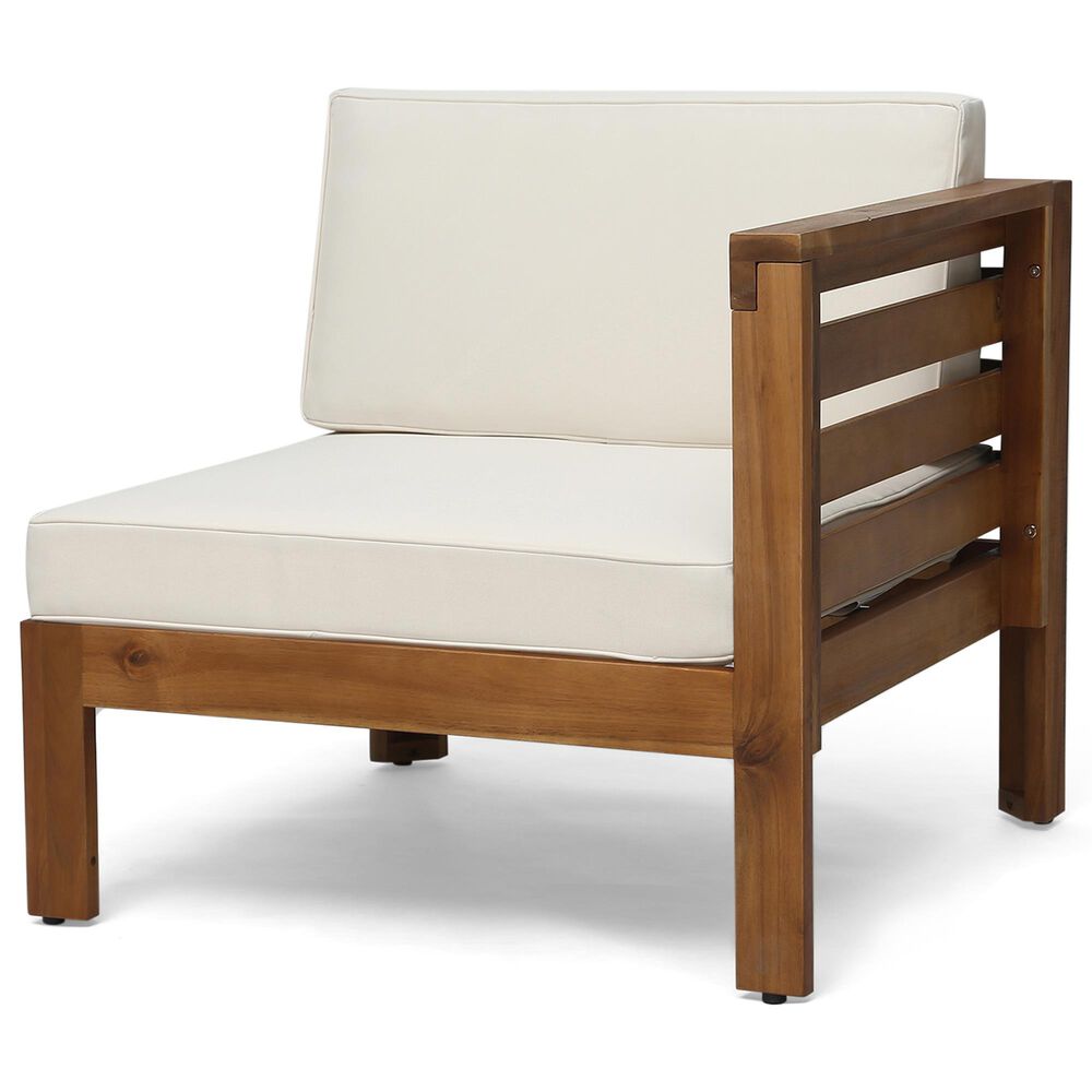 Hearth and Haven Cambridge 5-Piece Patio Conversation Set with Beige Cushion in Teak, , large
