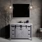 Lexora Home Marsyas 48" Single Bathroom Vanity in Dark Grey with White Carrara Marble Top and Rectangular Sink, , large