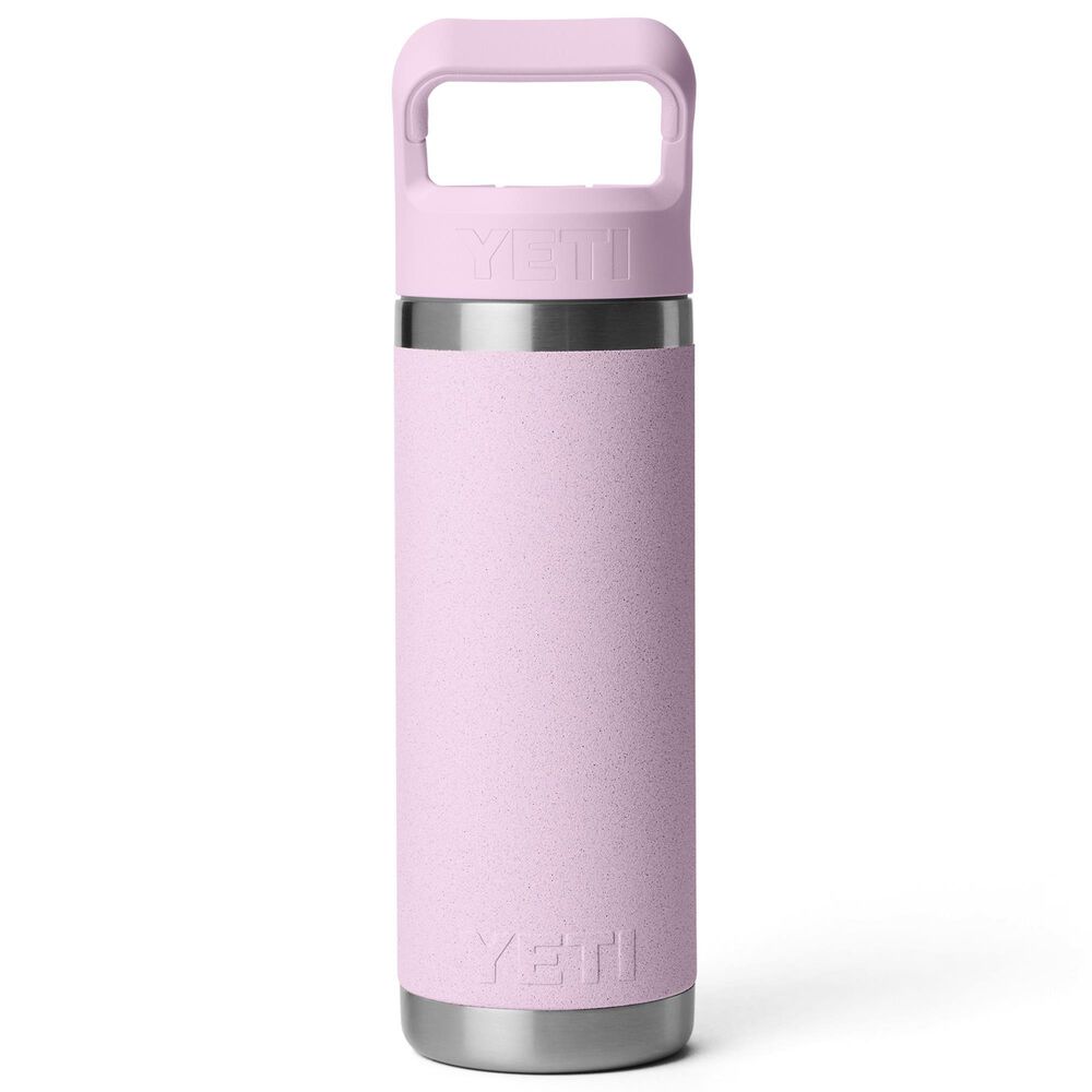 YETI Rambler 18 Oz Water Bottle with Color-Matched Straw Cap in Cherry Blossom, , large