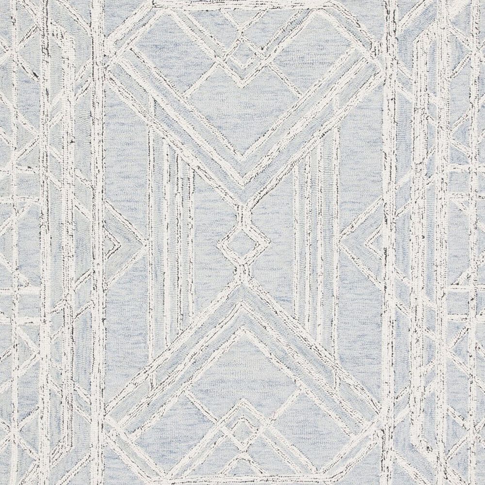 Safavieh Micro-Loop MLP173M 5&#39; Round Light Blue and Ivory Area Rug, , large