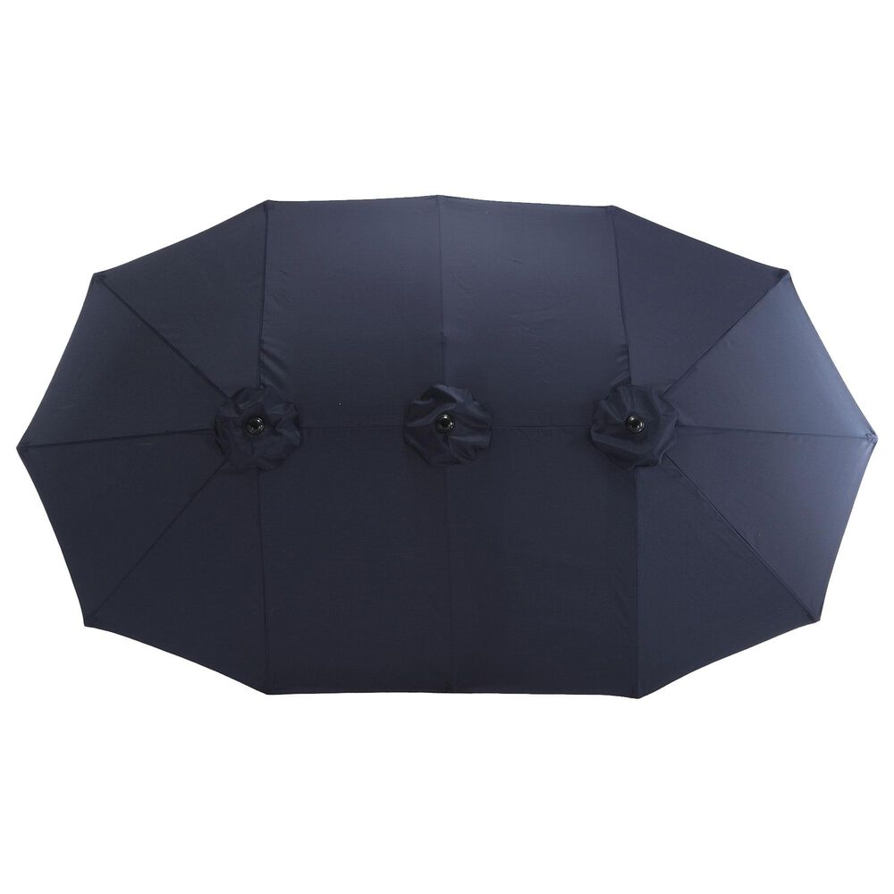 Hearth and Haven 14.8&#39; Double Sided Outdoor Umbrella without Base in Navy Blue, , large