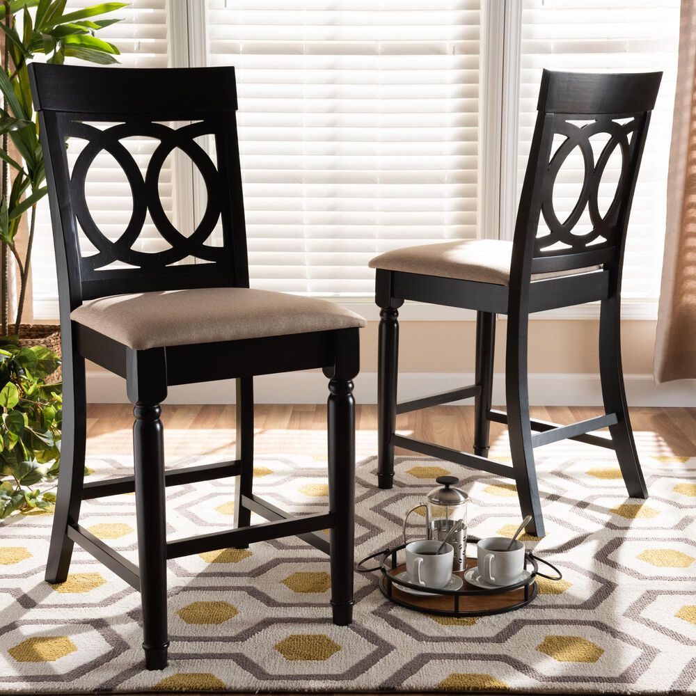 Baxton Studio Verina Counter Stool in Espresso Brown (Set of 2), , large
