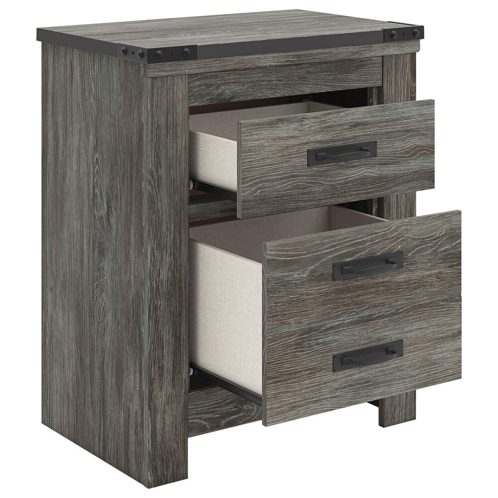 Ashley Frandern 6-Piece Full Bookcase Storage Bedroom Set in Rustic Warm Gray, , large