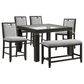 Mayberry Hill Elodie 6-Piece Square Dining Set in Charcoal, , large