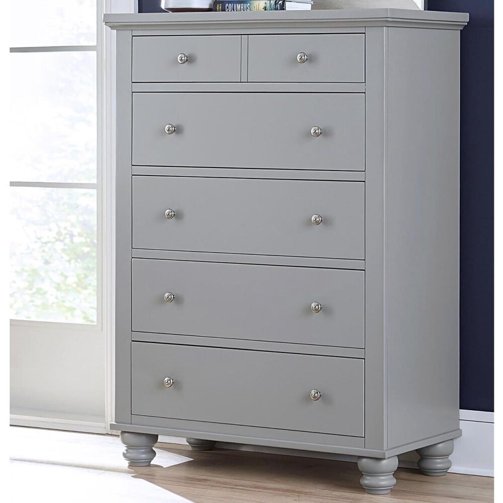 Riva Ridge Cambridge 5 Drawer Chest in Gray, , large