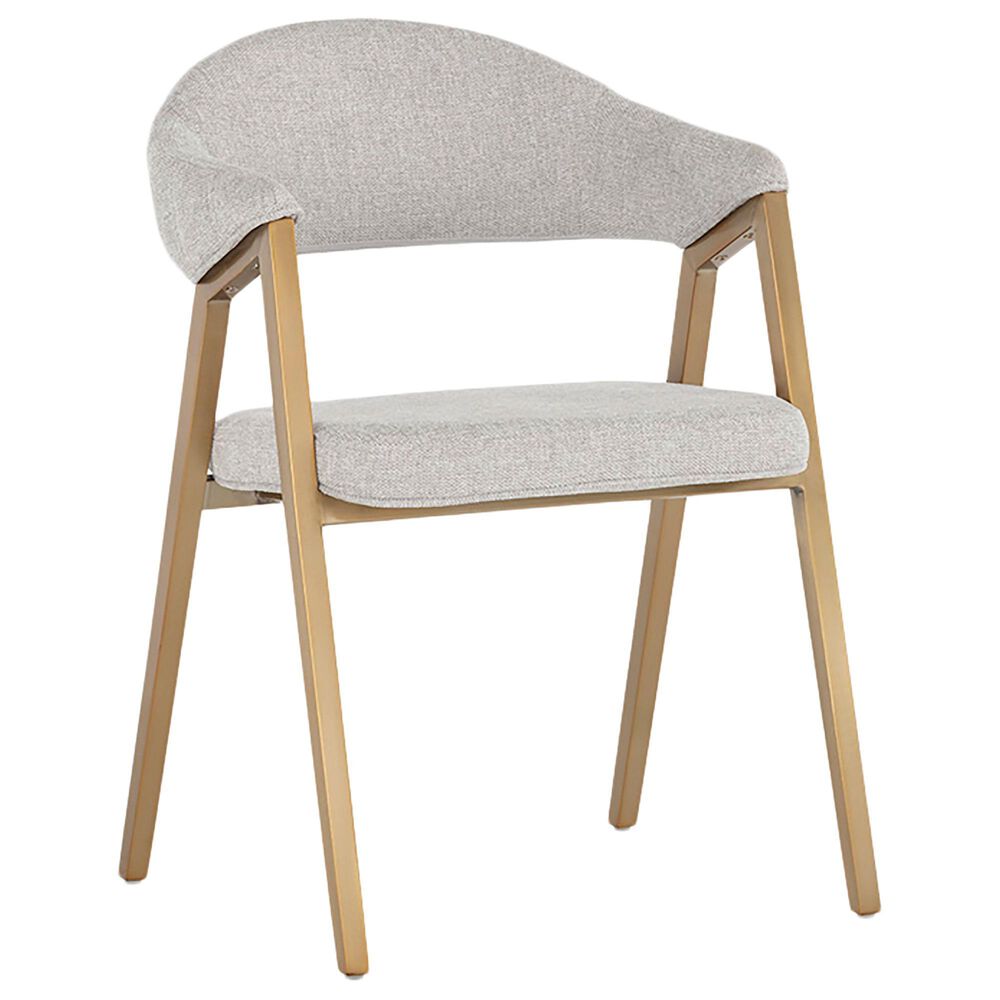 37B Burgos Dining Chair with Grey Cushion in Brushed Gold, , large
