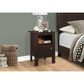 Monarch Specialties 1-Door Nightstand in Espresso, , large