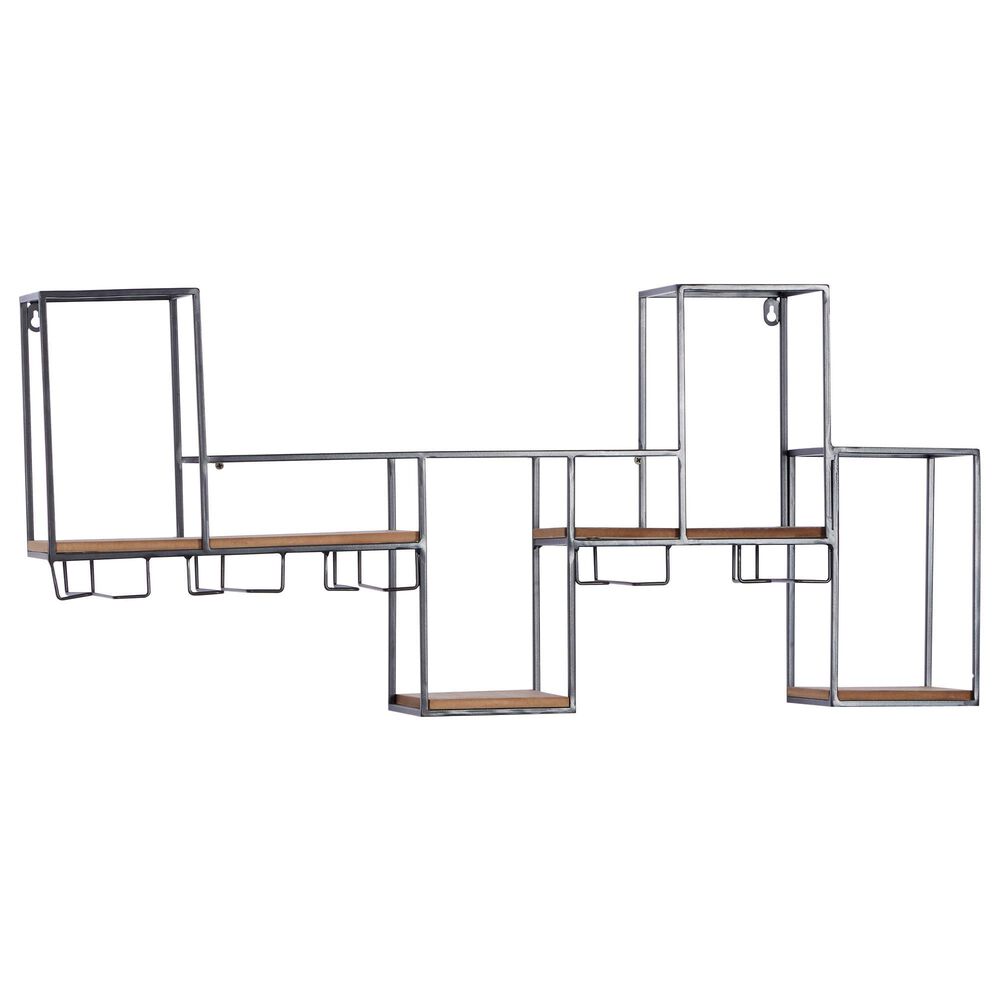 Maple and Jade 16" Contemporary Metal Wine Rack in Black, , large