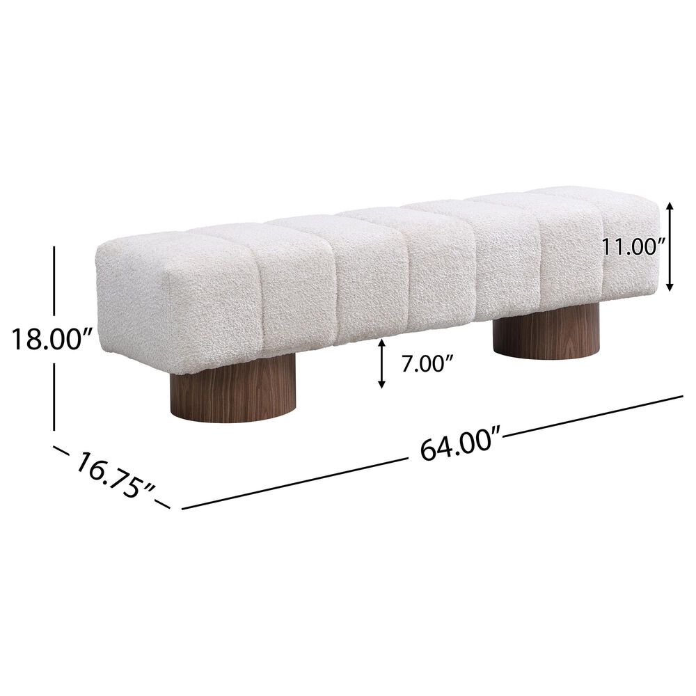 Hearth and Haven 64" Upholstered Dining Bench with Feet Pads in Beige, , large