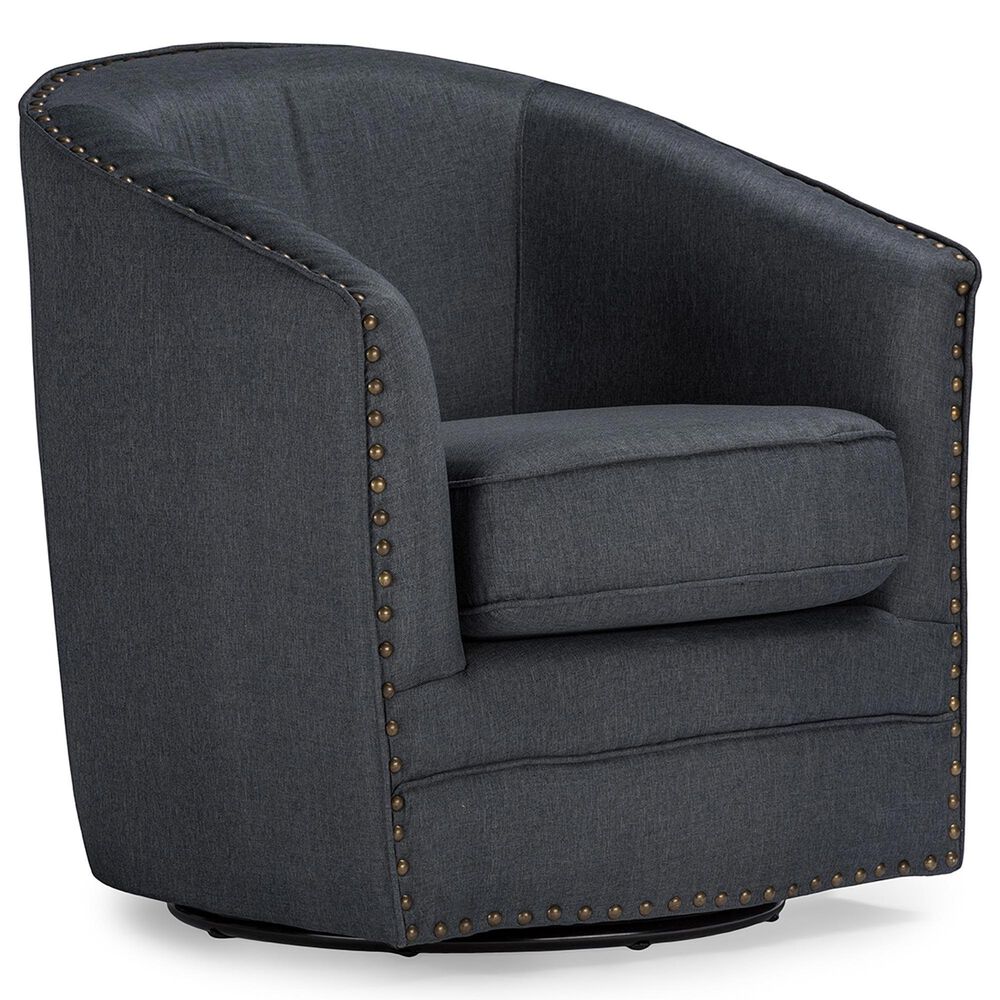 Baxton Studio Porter Swivel Chair in Grey, , large