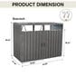 Hearth and Haven Outdoor Metal Garbage Bin Shed for 2 Trash Cans with Lockable Doors in Gray, , large