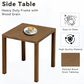 Sunwell Garden 20" Patio Square Side Table with Wood Top in Brown, , large