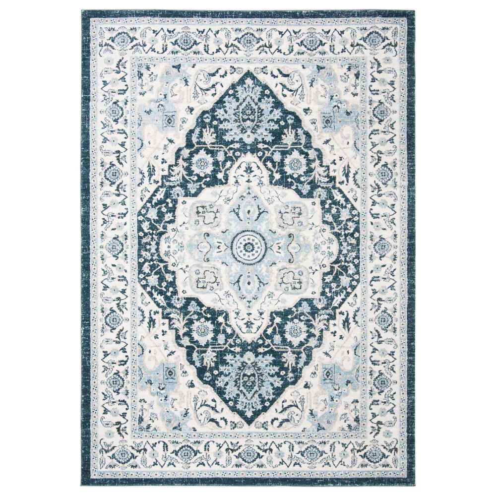 Safavieh Isabella 5"3" x 7"6" Navy and Creme Area Rug, , large