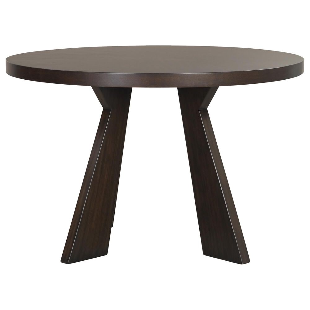 New Heritage Design Chestnut Ridge 5-Piece Round Dining Set in Dark Brown, , large