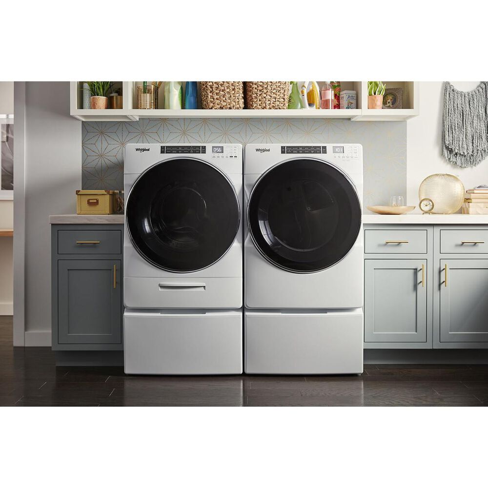 Whirlpool 5.0 Cu. Ft. Front Load Washer and 7.4 Cu. Ft. Gas Dryer Pair in White, , large