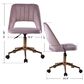 Impressions Vanity Maya Swivel Vanity Chair with Pink Cushion in Gold, , large