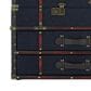 Maple and Jade Upholstered 2-Drawer Coffee Table with Buckle Hinged Top in Dark Blue, , large