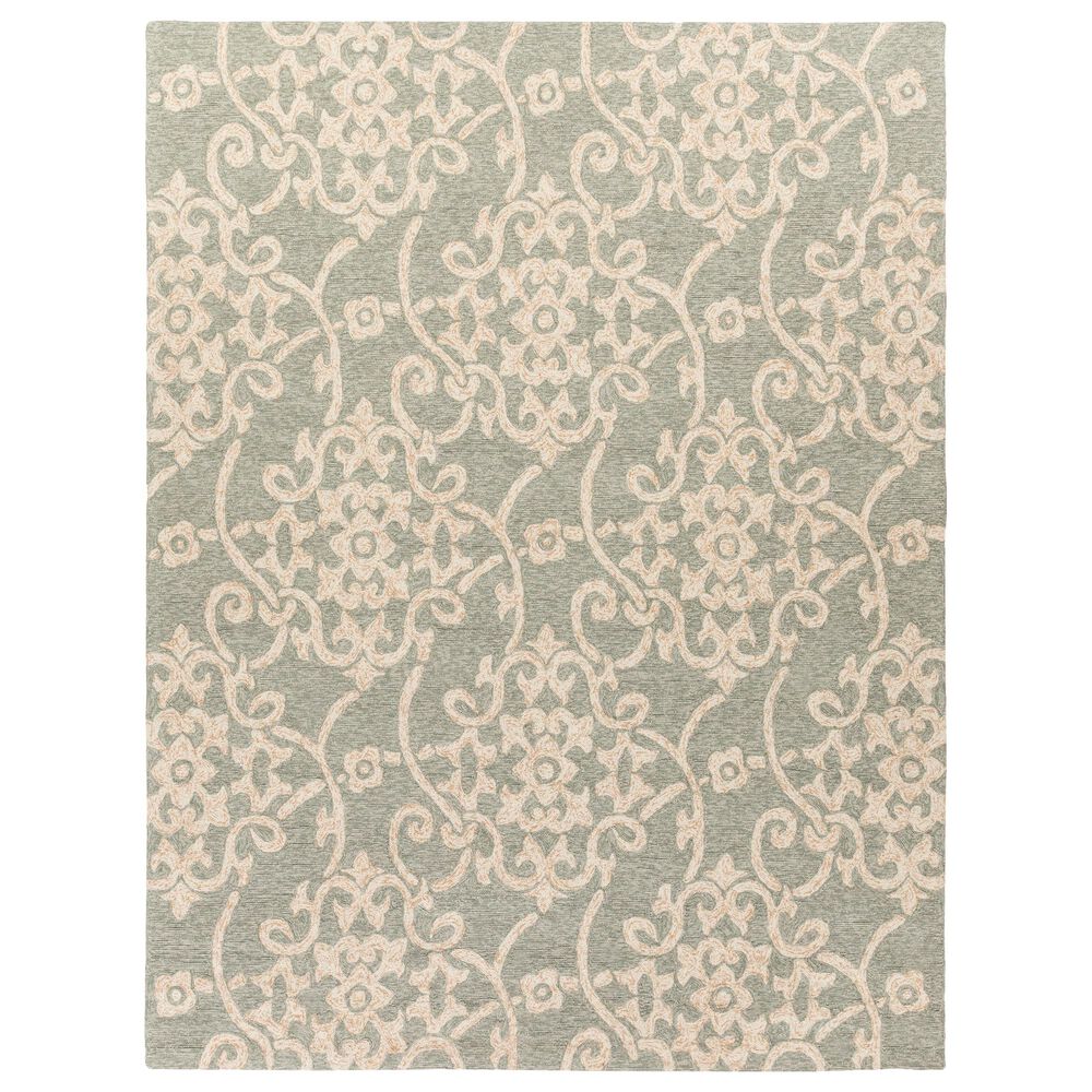 Surya Rain RAI-1103 9" x 12" Sea Foam, Emerald and Dark Brown Indoor/Outdoor Area Rug, , large