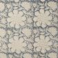 LR Home 20" Square Floral Pouf in Blue and Beige, , large