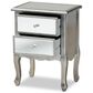 Baxton Studio Leonie 2-Drawer End Table in Brushed Silver, , large