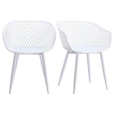 Moe"s Home Collection Piazza Patio Chair in White (Set of 2), , large