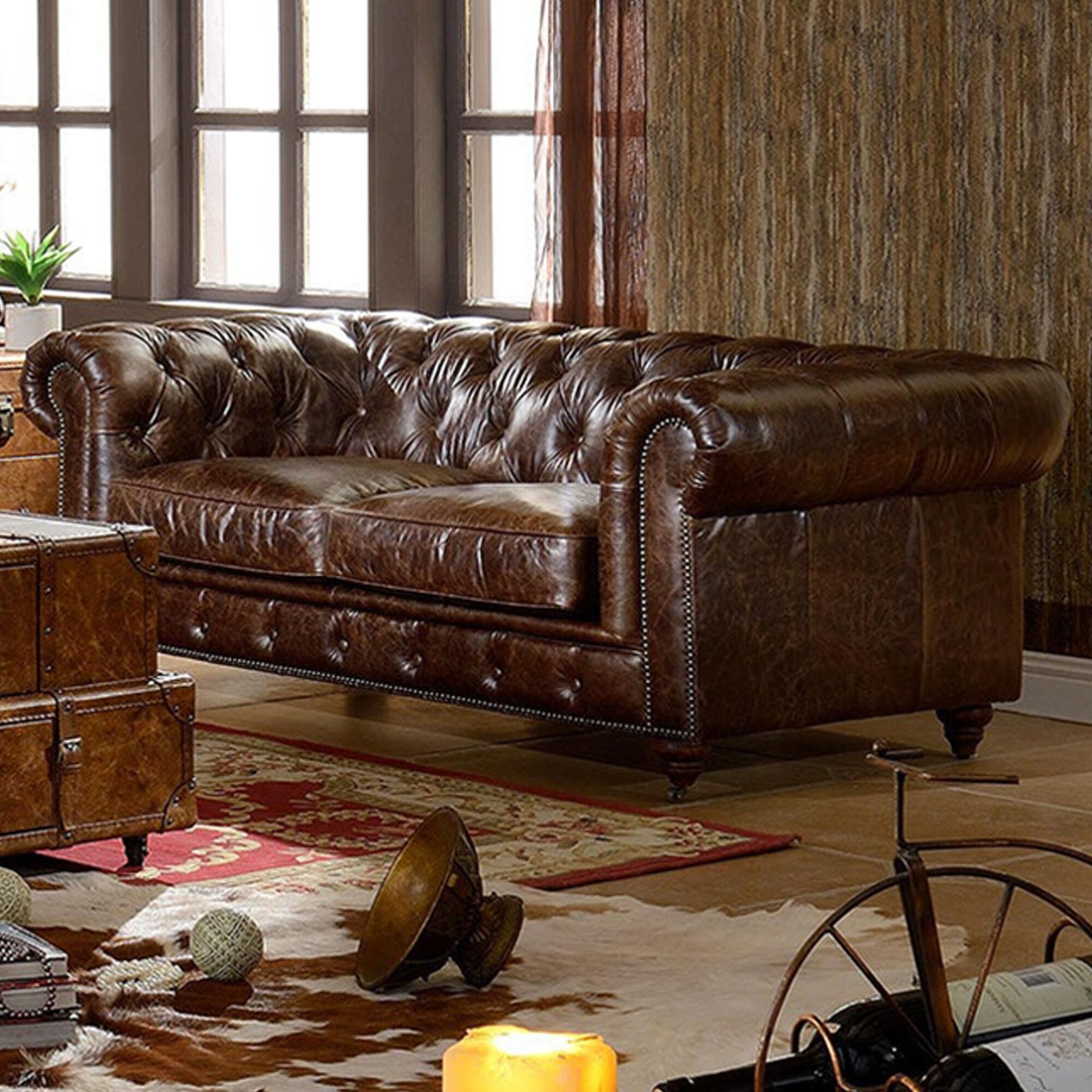 Large shop leather loveseat