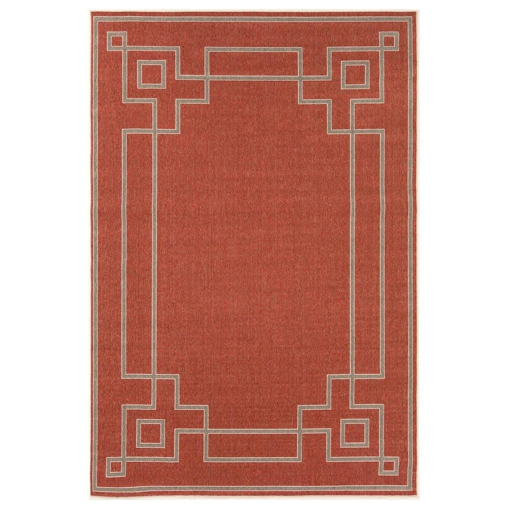 Surya Alfresco 7"3" x 10"6" Rust, Brown and Beige Indoor/Outdoor Area Rug, , large