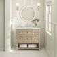 James Martin Vanities Breckenridge 36" Single Vanity in Whitewashed Oak with 3 cm Victorian Silver Quartz Top, , large