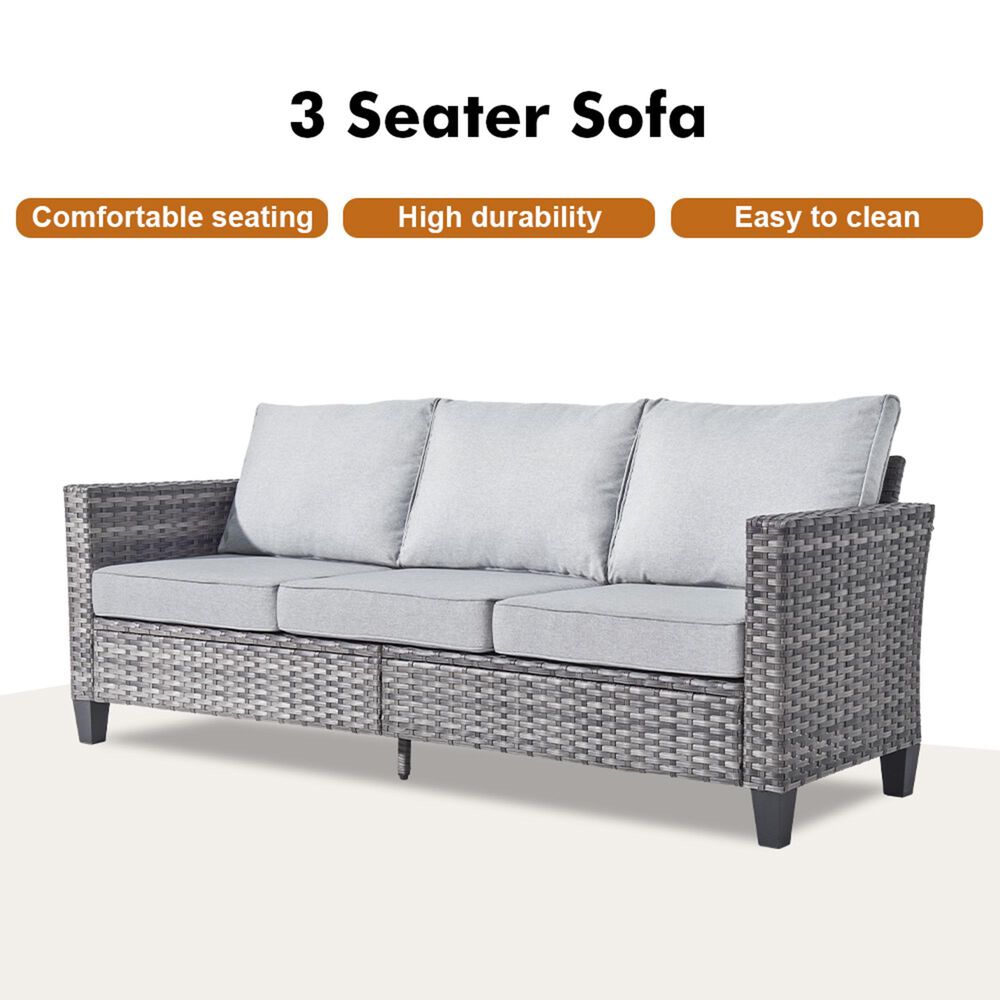HOMLUX 5-Piece Outdoor Conversation Set in Light Gray, , large