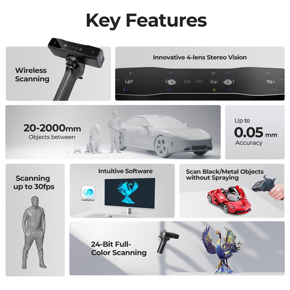 Creality 3D Technology Otter Lite Wireless 3D Scanner in Black, , large