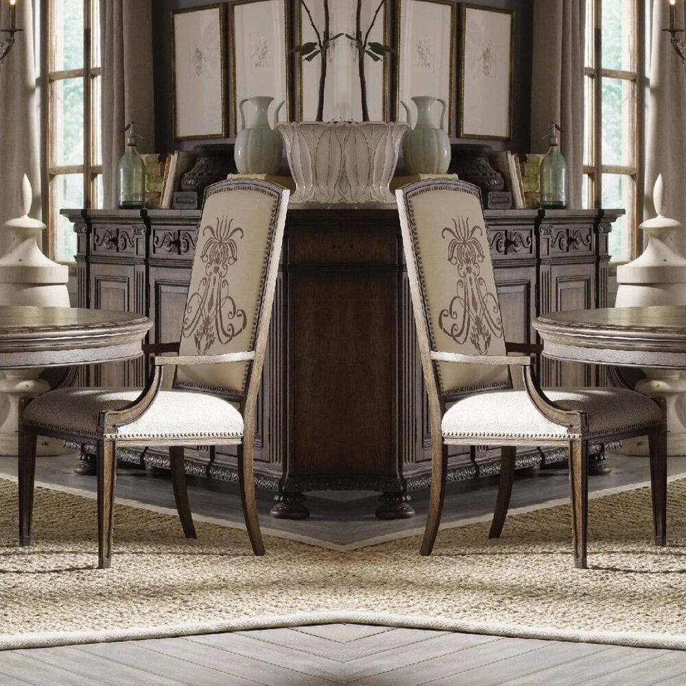 Hooker Furniture Rhapsody Insignia Arm Chair in Rustic Walnut &#40;Set of 2&#41;, , large