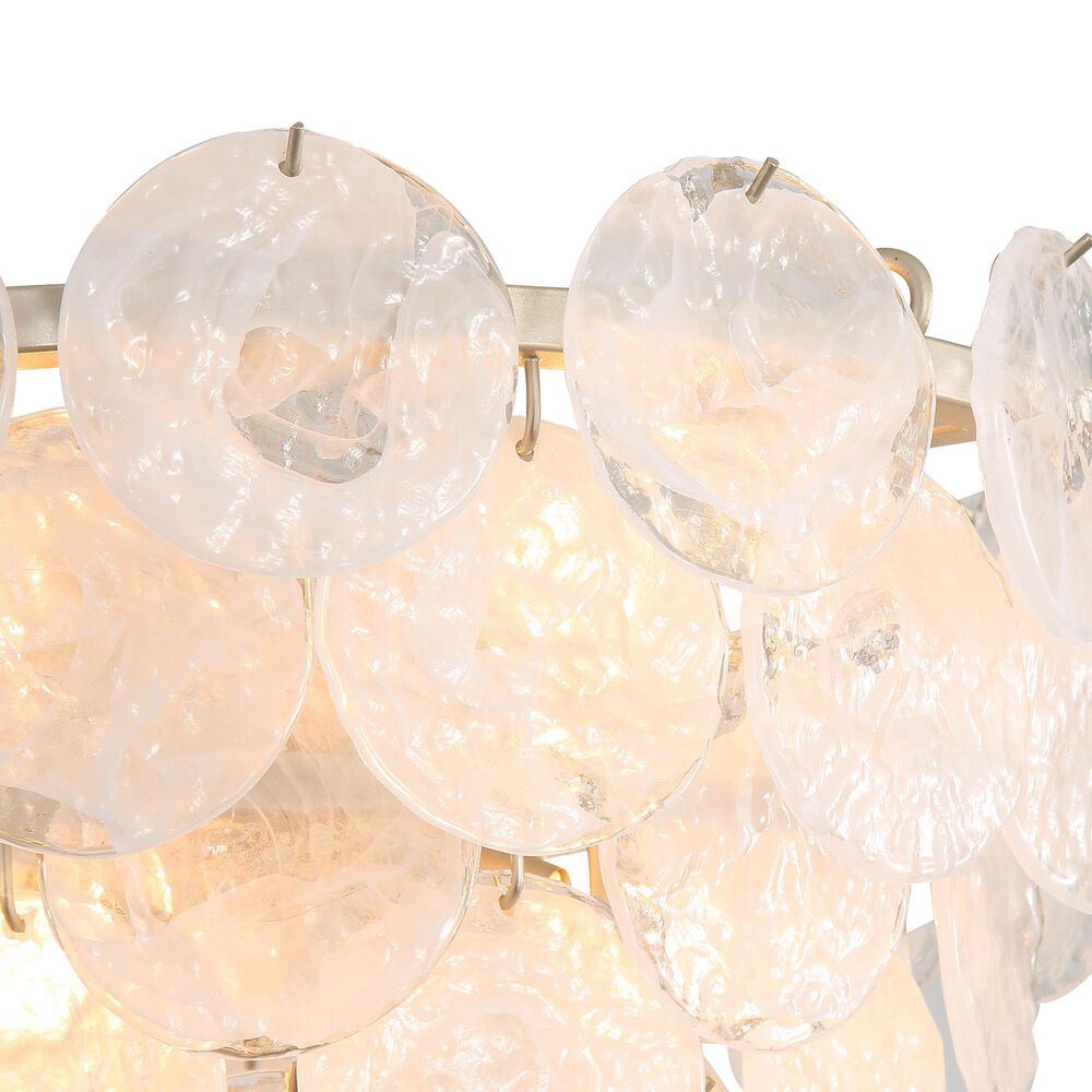 Golden Lighting Cascada 3-Tier 8-Light Pendant with Cirrus Cloud Glass Shade in Aegean Silver, , large