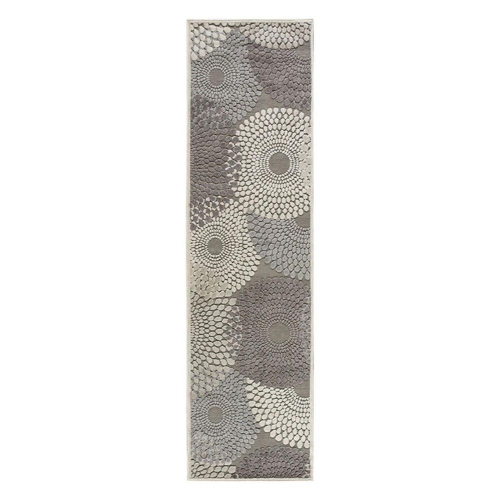 Nourison Graphic Illusions GIL04 2"3" x 8" Grey Runner, , large