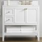 37B Ravello 36" Single Bathroom Vanity Cabinet in Bright White with Marble Top and Backsplash, , large