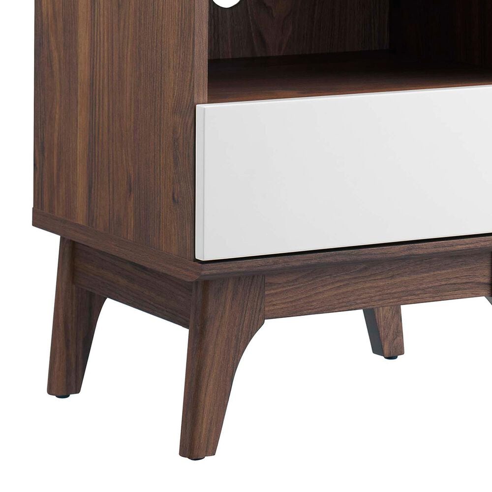 Modway Envision 1 Drawer and Shelf Nightstand in Walnut White, , large