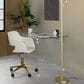Lumisource Margarite Task Chair with Cream Faux Leather Cushion in Gold, , large