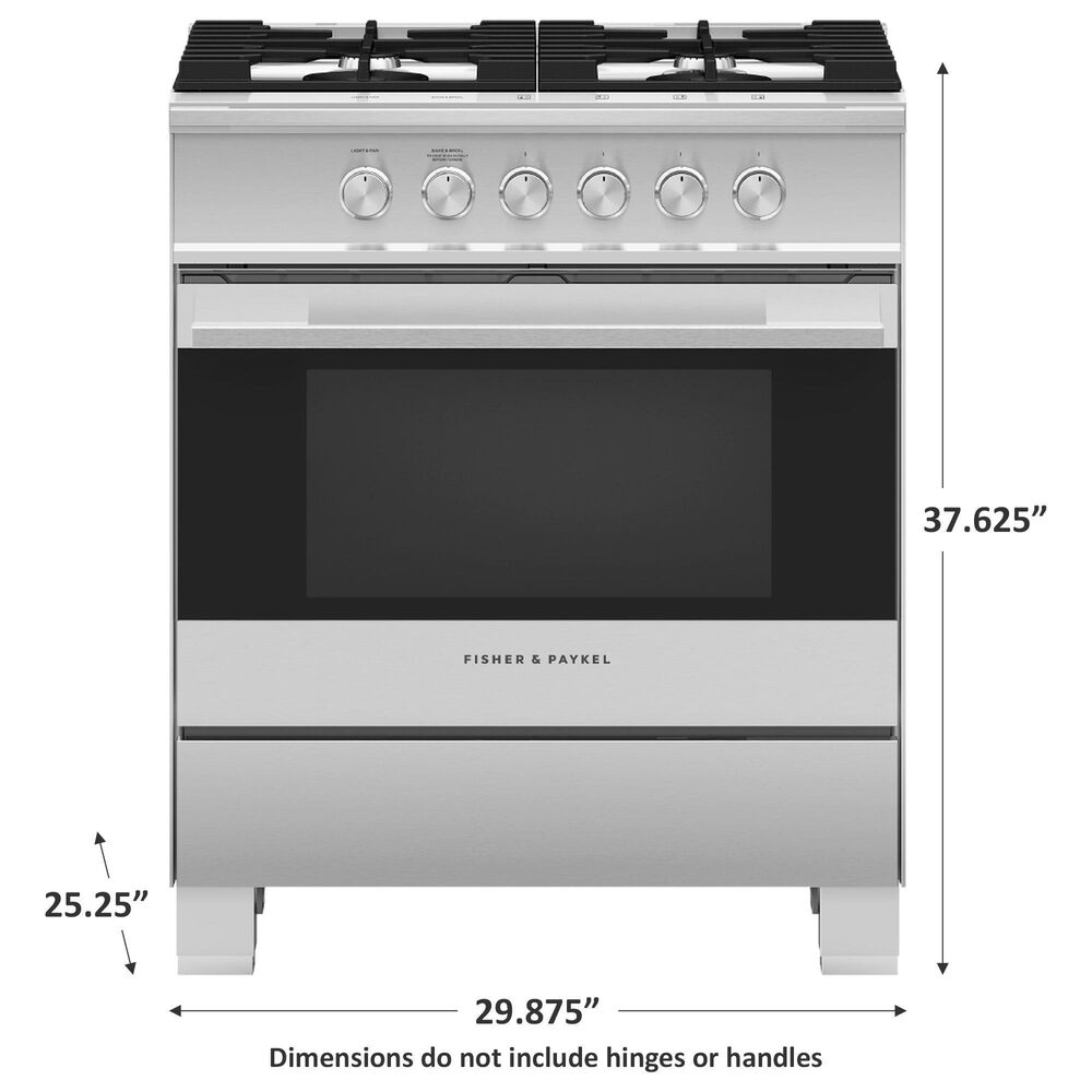 Fisher &amp; Paykel 30&quot; Freestanding Gas Range in Stainless Steel, , large