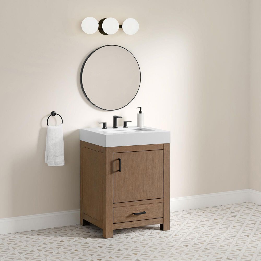 37B Alanya 24" Single Bathroom Vanity in Walnut Drift with White Composite Stone Top, , large