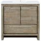Lexora Home Lafarre 36" Single Bathroom Vanity in Rustic Acacia with 2 cm White Cultured Marble Top and Rectangular Sink, , large