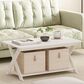 HOMLUX 1-Tier Simplistic Criss-Crossed Coffee Table in White, , large