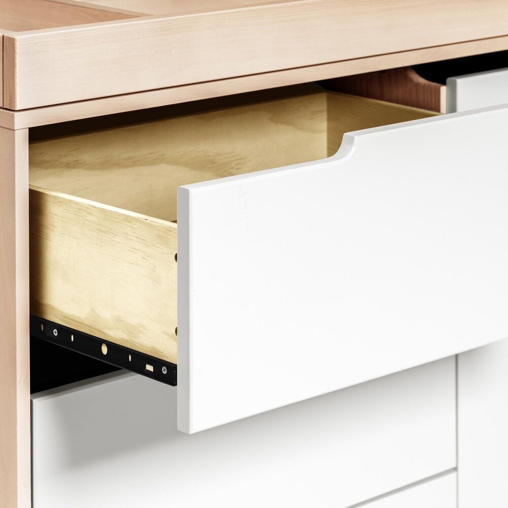 Babyletto Hudson Crib and 3 Drawer Dresser Set in Washed Natural and White, , large