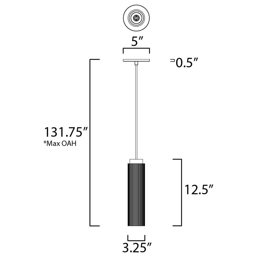 ET2 Pleat 1-Light LED Plaster Pendant in Matte Black, , large