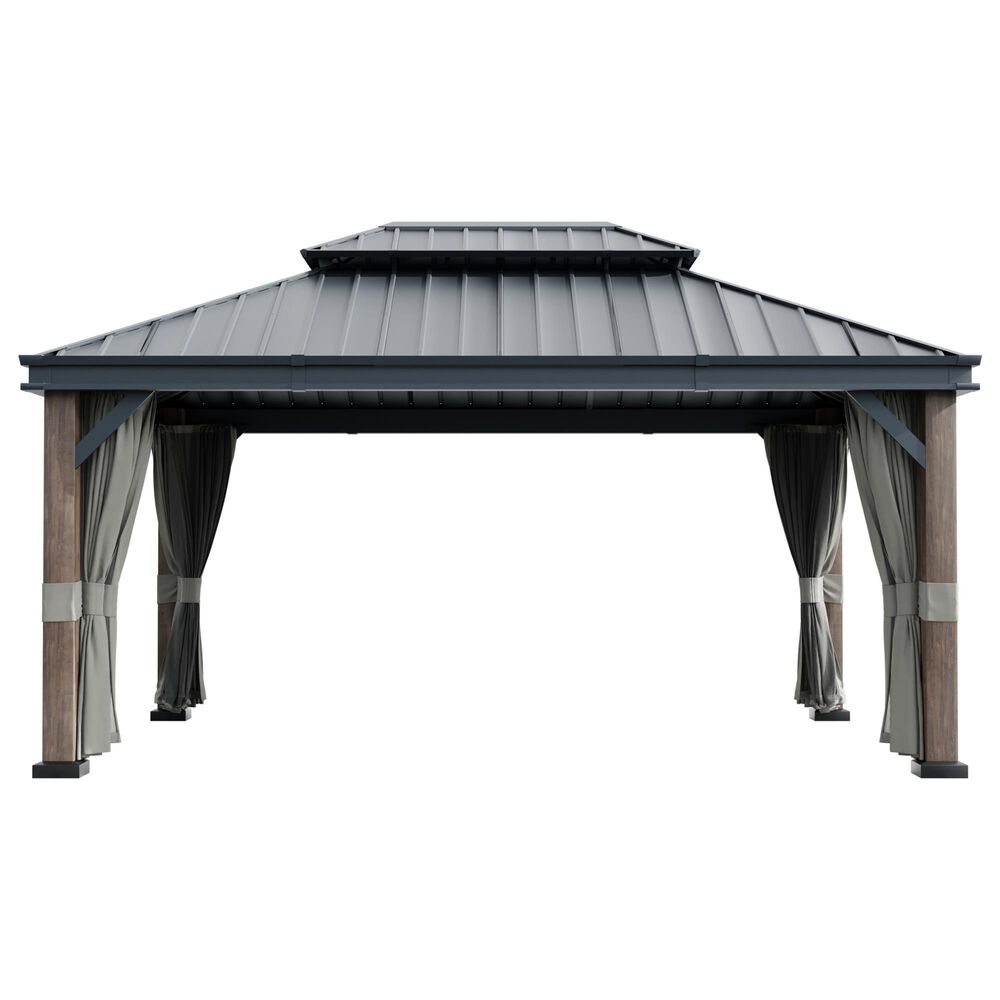 Sunwell Garden 12" x 16" Wood-Grain Hardtop Gazebo, , large