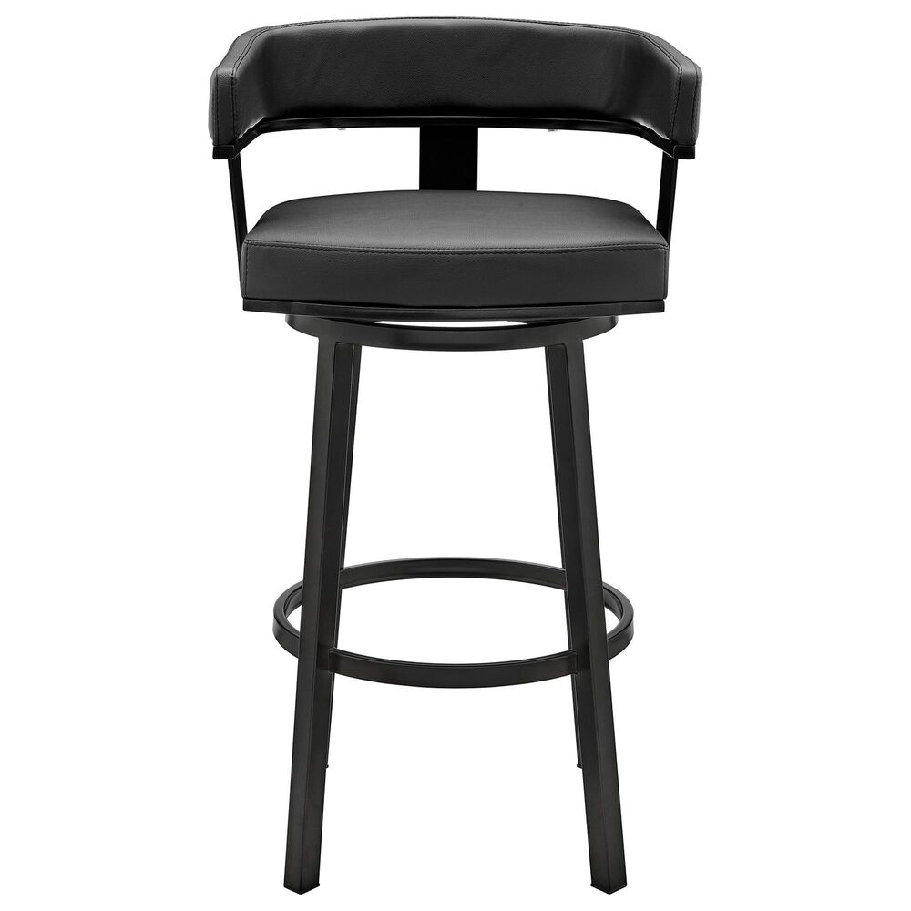 Armen Living Cohen 26&quot; Swivel Counter Stool in Black, , large