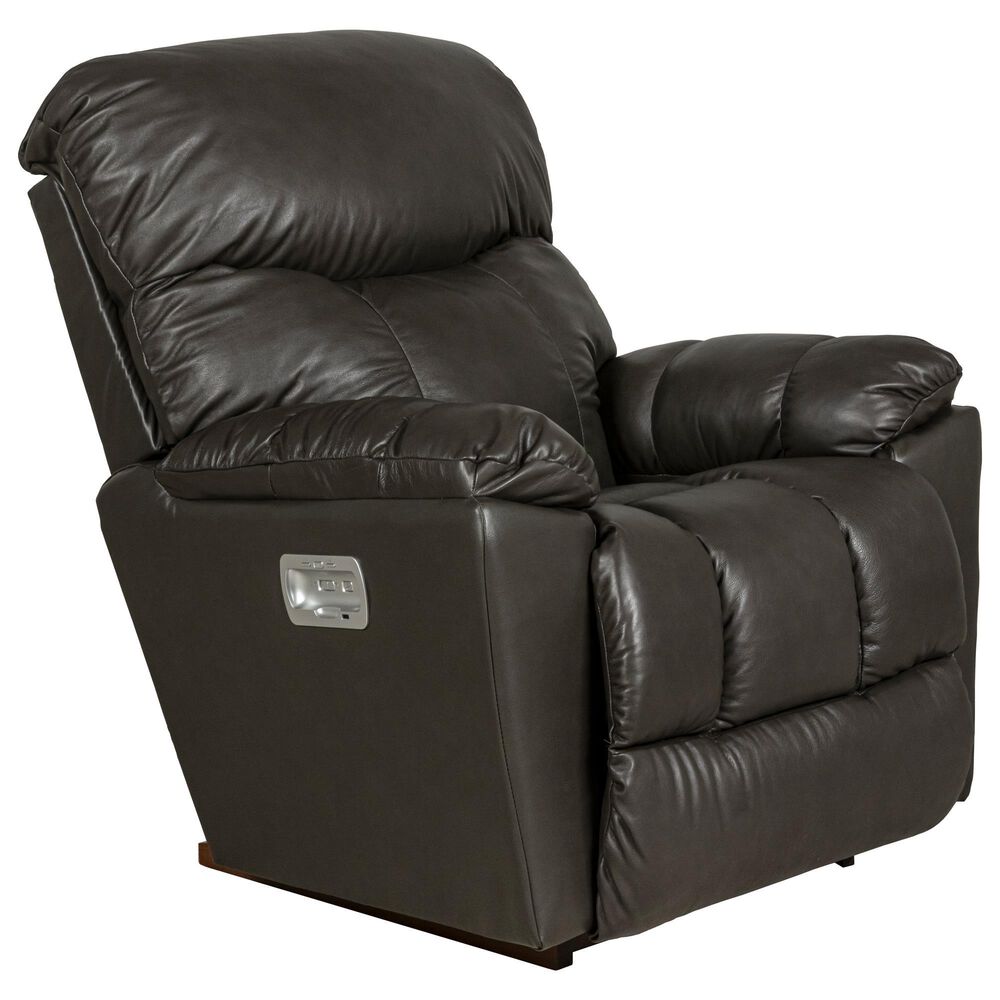 La-Z-Boy Morrison Leather Power Rocker Recliner in Grey, , large